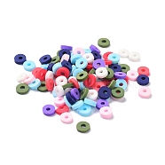 Handmade Polymer Clay Beads, Heishi Beads, Flat Round/Disc, Mixed Color, 4x1~2mm, Hole: 1.4mm, about 4800pcs/100g(X-CLAY-XCP0001-07A)