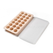 Ice Cube Trays, Food Grade Silicone Ice Cube Molds, with Lids, For Whiskey, Cocktail, Beverages, Flat Round, 272x132x21.5mm, Inner Diameter: 30.5mm(SIMO-H009-04B)