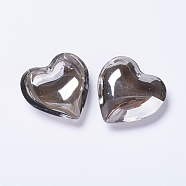 Glass Pendants, Heart, Black, 42x43.5x15mm, Hole: 2mm(X-EGLA-K011-07B-04)