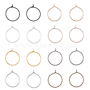 400Pcs 8 Colors Iron Hoop Earrings, Wine Glass Charm Rings, Mixed Color, 24x20x4mm, Pin: 0.7mm, 50Pcs/color(IFIN-FH0001-72A)