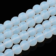 Imitation Opalite Glass Beads Strands, Frosted, Round, WhiteSmoke, 6~6.5mm, Hole: 1.4mm, about 67~70pcs/strand, 14.76 inch~15.16 inch(37.5~38.5cm)(GLAA-T032-J6mm-MD02)