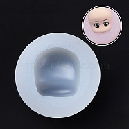 3D Human Face Silicone Molds, for DIY Cake Fondant, Epoxy Resin, Doll Making, Polymer Clay Mould Supplies, White, 39x15mm(DIY-A024-01)