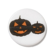 Halloween Series Acrylic Cbabochons, Black, Pumpkin, 25x3mm(OACR-M012-26)