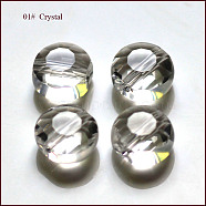 Imitation Austrian Crystal Beads, Grade AAA, Faceted, Flat Round, Clear, 8x4mm, Hole: 0.9~1mm(SWAR-F065-8mm-01)