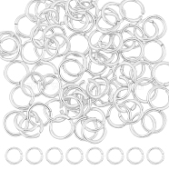 925 Sterling Silver Open Jump Rings, Round Rings, Silver, 6x0.8mm, Inner Diameter: 4mm(STER-DC0001-04)