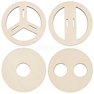 2 Sets Plywood Candle Wick Holders, Centering Devices for Candle Making, Round, Blanched Almond, 75x5mm, Inner Diameter: 23mm(WOOD-BC0001-24B)