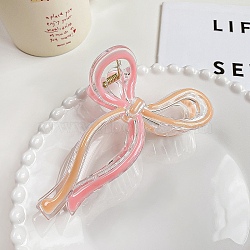 Enamel Bowknot Plastic Large Claw Hair Clips, for Women Girl Thick Hair, Pink, 70x130mm(PW-WG69560-01)