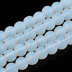 Imitation Opalite Glass Beads Strands, Frosted, Round, WhiteSmoke, 6~6.5mm, Hole: 1.4mm, about 67~70pcs/strand, 14.76 inch~15.16 inch(37.5~38.5cm)(GLAA-T032-J6mm-MD02)