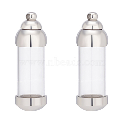 2Pcs 304 Stainless Steel Glass Bottle Pendants, Openable Ash Keepsake Memorial Pendants, Twist off Vial Tube Pendants, Column, Clear, 42x13.5mm, Hole: 1.6mm(STAS-UN0044-69)