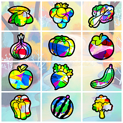 Suncatcher Craft Set, for Kids Window Paint Art Painting, Fruit Pattern, 19.9~21x7.6~21cm, about 12pcs/set(DIY-WH0342-028)