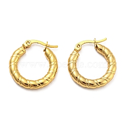 PVD Vacuum Plating 304 Stainless Steel Hoop Earrings for Women, Golden, 21x20x3mm(EJEW-Q772-09G)