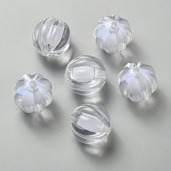 Transparent Acrylic Beads, Bead in Bead, Round, Pumpkin, Clear, 22mm, Hole: 3mm, about 140pcs/500g(TACR-S089-22mm-01)