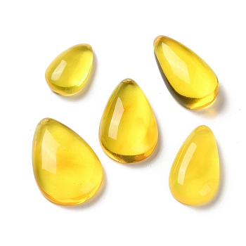 Natural Baltic Amber Pendants, Teardrop Charms, 24x15x8mm, Hole: 0.8mm