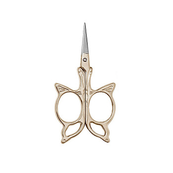 201 Stainless Steel Sewing Embroidery Scissors, Butterfly Handcraft Scissors for Needlework, Golden, 92x45x5mm