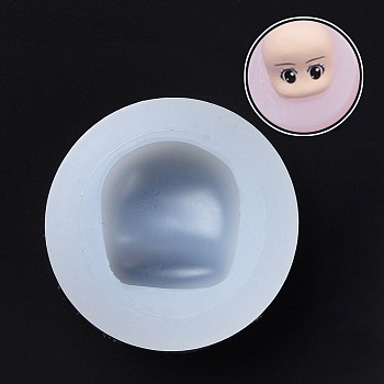 3D Human Face Silicone Molds, for DIY Cake Fondant, Epoxy Resin, Doll Making, Polymer Clay Mould Supplies, White, 39x15mm