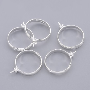 Ring mountings And Settings, Adjustable, Silver Color Plated, 19mm in diameter