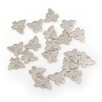 304 Stainless Steel Pendants, Laser Cut,  Butterfly, Stainless Steel Color, 8x10.5x0.8mm, Hole: 1.4mm