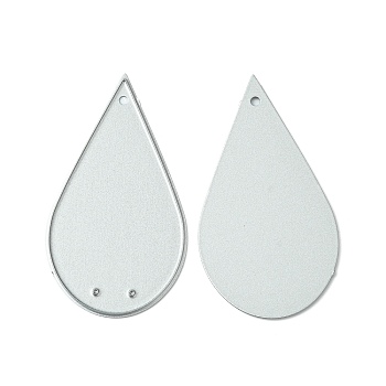 Carbon Steel Cutting Dies Stencils, for DIY Leather Making, Teardrop, Matte Platinum Color, 60x32mm