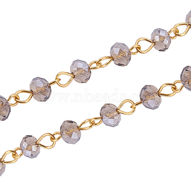 Handmade Rondelle Glass Beads Chains for Necklaces Bracelets Making(X-AJEW-JB00037-05)-4