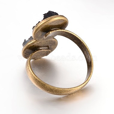 Bronze antique anneaux de résine laiton drusy(RJEW-JR00166-01)-3