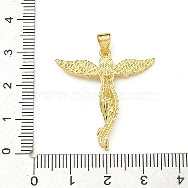 Placage de crémaillère en laiton micro pavé pendentifs en zircone cubique claire(KK-Z067-12G)-3