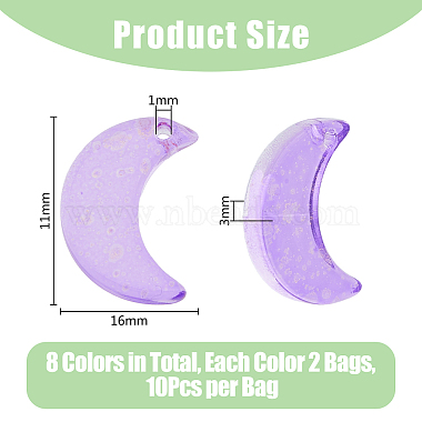 16 Bags 8 Colors Transparent Glass Pendants(GLAA-DC0001-31)-2