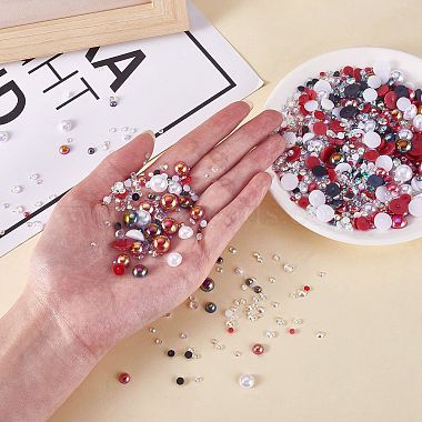 60g Resin patch multi size mixed pearl patch DIY jewelry accessories(2 bags)(JX586G)-2