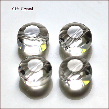 8mm Clear Flat Round Glass Beads