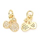 Brass Micro Pave Cubic Zirconia Charms(ZIRC-A023-02LG)-2