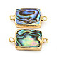 Natural Paua Shell Connector Charms(PEAR-P004-40KCG)-2
