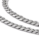 Non-Tarnish 201 Stainless Steel Cuban Link Chain Necklace with 304 Stainless Steel Clasps for Men Women(NJEW-M194-01D-P)-2