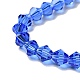 Blue Glass Bicone Beads Strands(X-GLAA-S026-6mm-02)-3