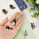 6Pcs 6 Style Flower & Skull & Moon with Crow Enamel Pins(JEWB-SC0001-23)-3