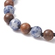 Natural Blue Spot Jasper & Wood Buddhist Necklace(NJEW-JN04306)-6