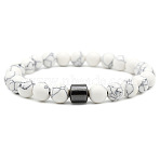 Natural Howlite Bead Stretch Bracelets for Women, 7-5/8 inch(19.5cm).(EQ9496-3)