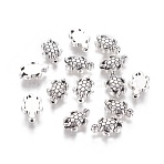 Tibetan Style Alloy Beads, Tortoise, Cadmium Free & Lead Free, Antique Silver, 12.5x9x4mm, Hole: 1mm, about 1049pcs/1000g(TIBEB-7681-AS-RS)