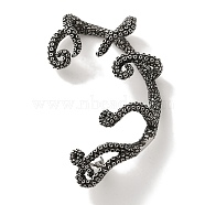 316 Surgical Stainless Steel Cuff Earrings, Octopus, Left, Antique Silver, 59.5x41mm(EJEW-E300-21AS-02)