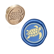 DIY Scrapbook, Brass Wax Seal Stamp Head, Sea Turtle, Golden, 25x14mm(AJEW-WH0099-056)
