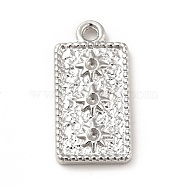 304 Stainless Steel Pendants, Rectangle with Sun, Stainless Steel Color, 20.5x10x2mm, Hole: 1.6mm(STAS-H172-10P)