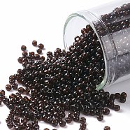 TOHO Round Seed Beads, Japanese Seed Beads, (14) Transparent Root Beer Brown, 11/0, 2.2mm, Hole: 0.8mm, about 1110pcs/10g(X-SEED-TR11-0014)