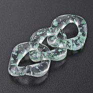 Transparent Acrylic Linking Rings, Quick Link Connectors, for Curb Chains Making, Twist Oval, Aquamarine, 31x29x7mm, Inner Diameter: 11x17mm(OACR-N009-016A-11)