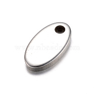 201 Stainless Steel Stamping Blank Tag Charms, Oval, Stainless Steel Color, 11x6x1.5mm, Hole: 1mm(X-STAS-D429-46)