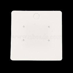 Paper Jewelry Display Cards, Earring Display Cards, Square, Floral White, 6x6x0.05cm, Hole: 7mm and 2mm(CDIS-M055-23)