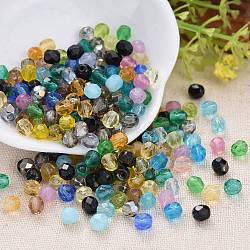 Fire-Polished Electroplate Czech Glass Beads, Faceted, Barrel, Mixed Color, 5x5mm, Hole: 1mm, about 717pcs~723pcs/bag(LAMP-D180-20B)