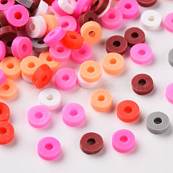 Handmade Polymer Clay Beads, Heishi Beads, for DIY Jewelry Crafts Supplies, Disc/Flat Round, Mixed Color, 4.5x1.5mm, Hole: 1.5mm, about 2050pcs/50g(X-CLAY-T019-05C)
