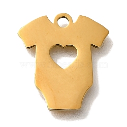 201 Stainless Steel Pendants, Clothes with Heart Charms, Golden, 13.5x12.5x1mm, Hole: 1.4mm(STAS-R136-32G)