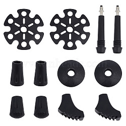 12Pcs 6 Styles Rubber Trekking Poles Accessories, Crutch Replacement Parts, Black, 34.6~86x19~83x19~24mm, 2pcs/style(FIND-GF0004-49)