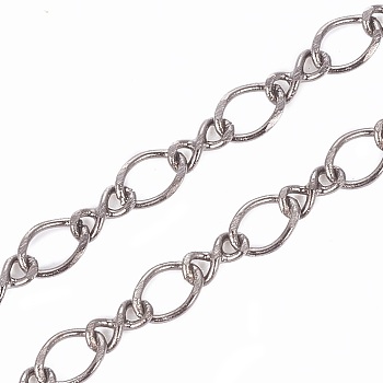 Brass Twisted Figure 8 Chain Chains, Figaro Chains, Soldered, Gunmetal, 2mm