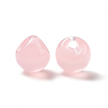 Imitation Jelly Style Acrylic Charms, Teardrop, Pink, 13.5x13x13.5mm, Hole: 3mm, about 365pcs/500g