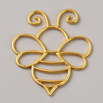 Alloy Pendant, Golden, Bees, 63x56x2mm